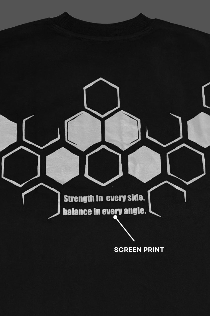 Premium 240 GSM unisex oversized T-Shirt HEX-BALANCE Shreads
