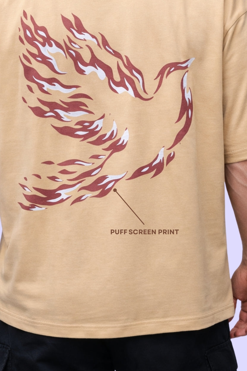 SHREADS PHOENIX puff print oversized T-Shirt graphic detail by shreds
