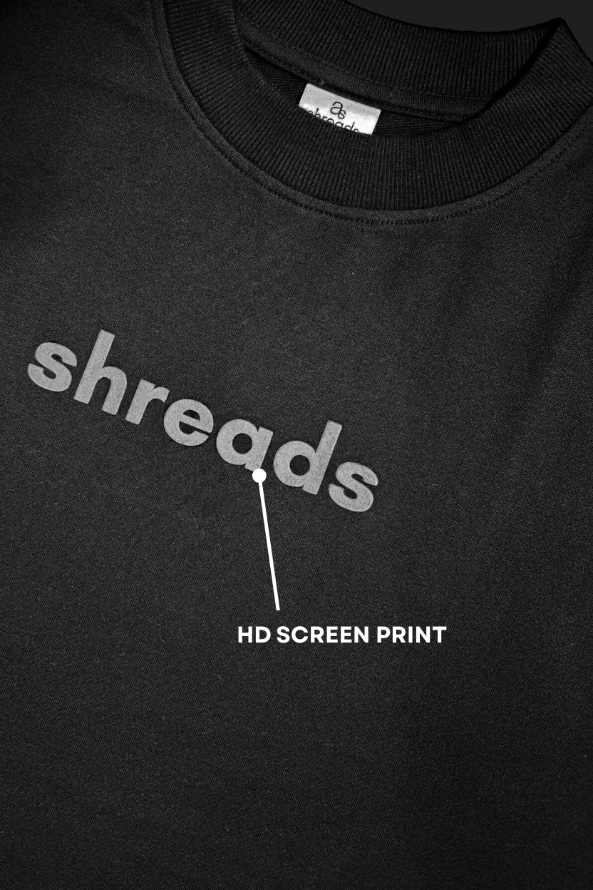 Heavyweight cotton terry oversized T-Shirt texture with HD Screen Print 
-SHREADS HEX-BALANCE