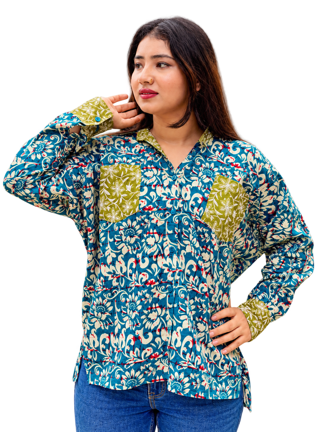 Shreads Floral Oversized Cotton Shirt