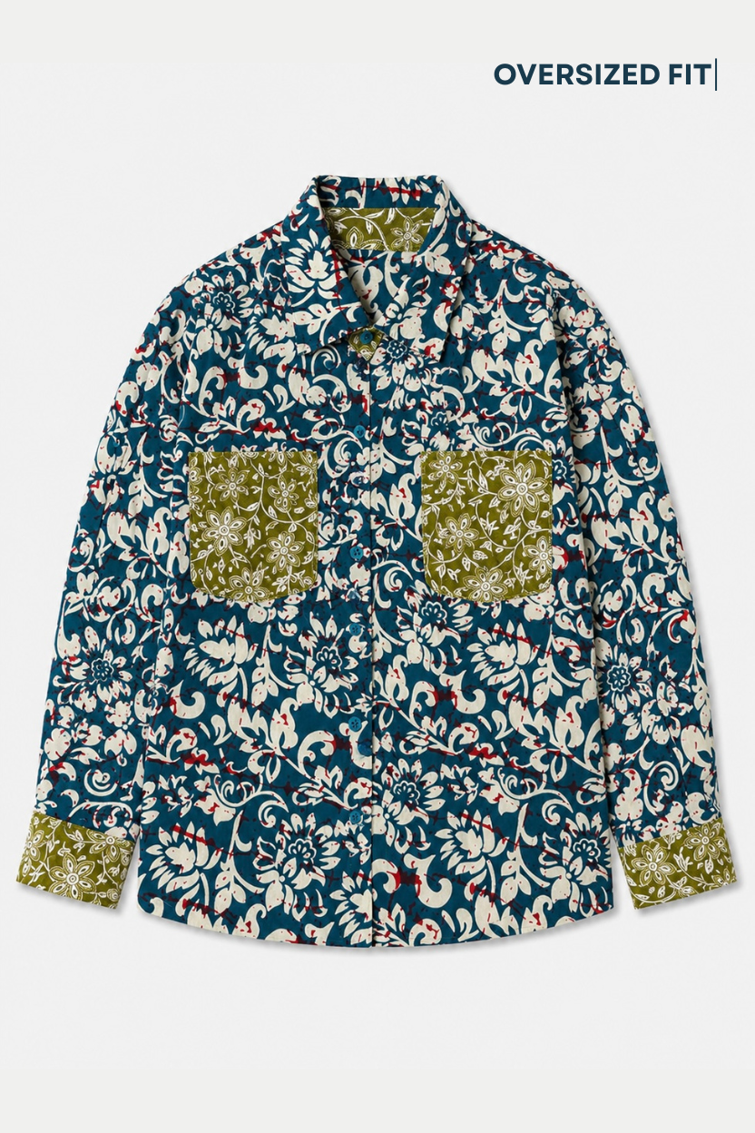 Floral Oversized Cotton Shirt