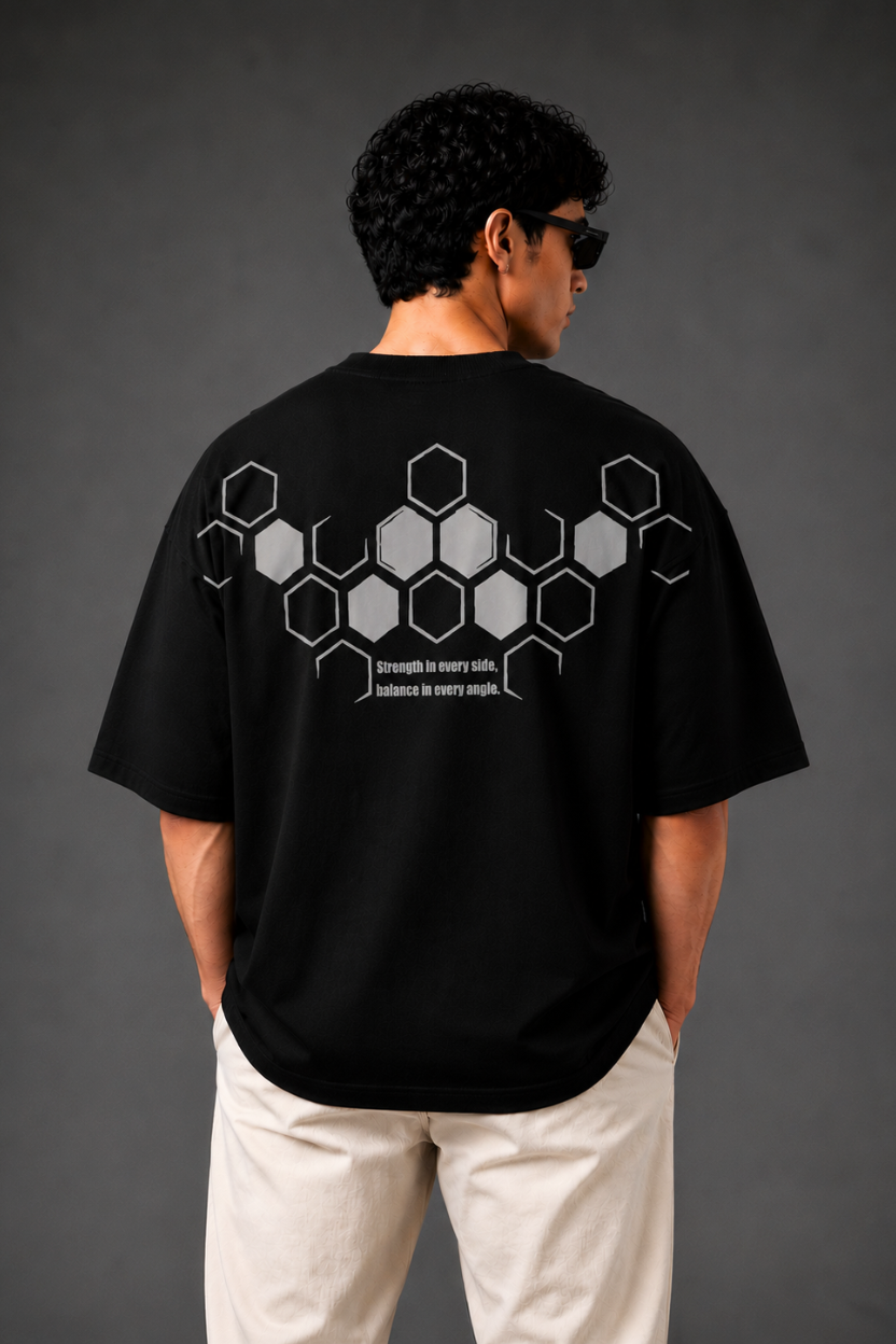 Shreads HEX-BALANCE Black Oversized T-Shirt