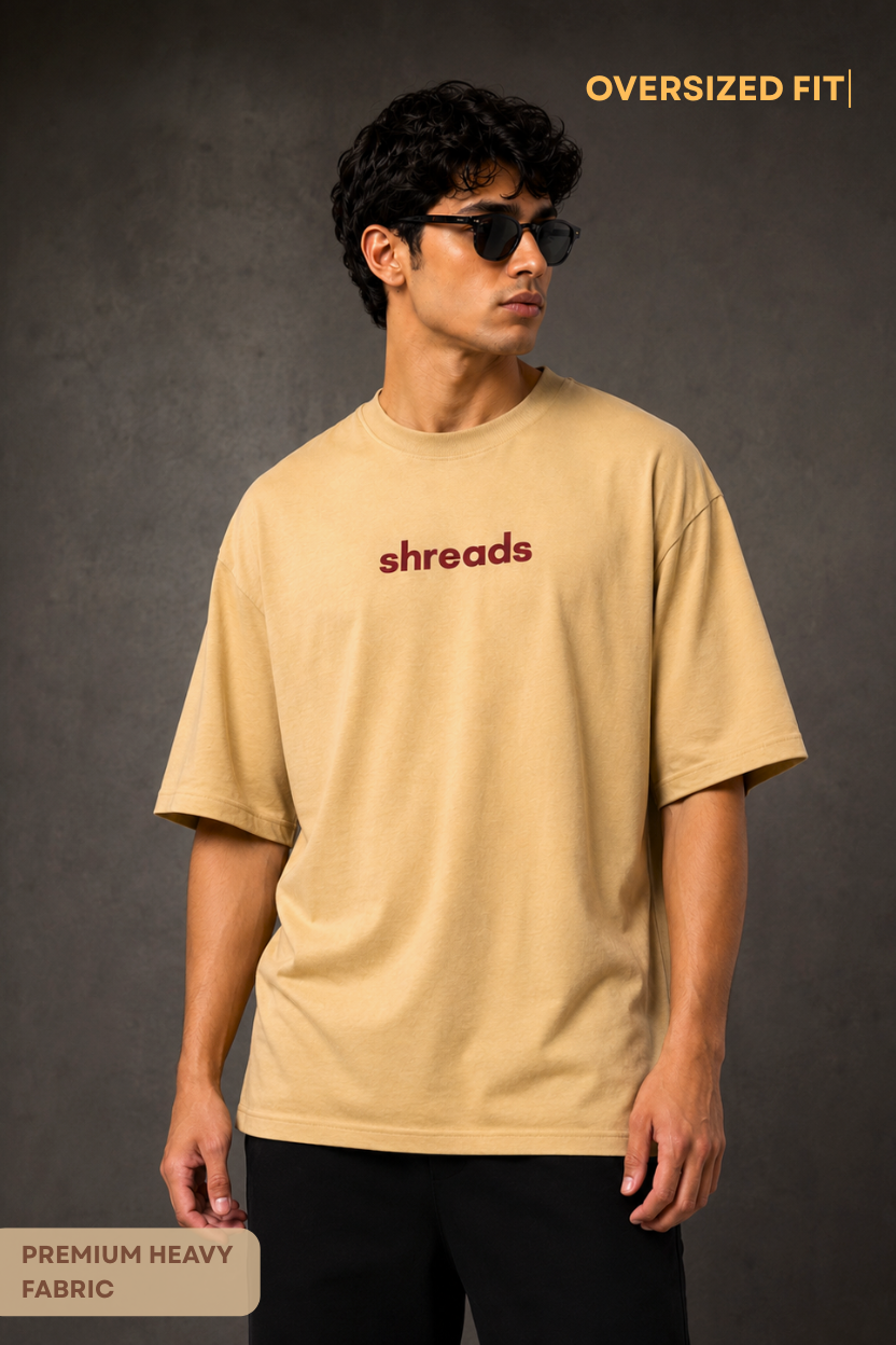 Shreads PHOENIX Unisex Beige Oversized T-Shirt